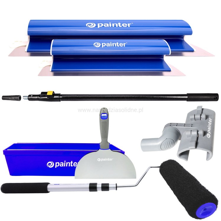 Zestaw noży do gładzi Painter 60+25cm zestaw szpachli do gładzi, noże do gładzi + kuweta do szpachlowania