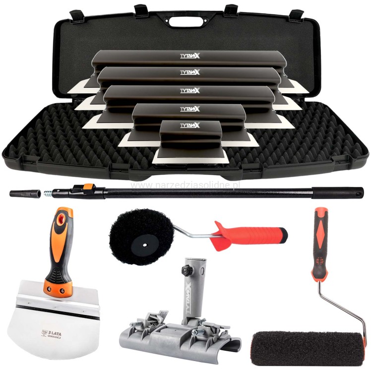 Szpachle do gładzi Tytanx, 80,60,40,25,15 cm zestaw szpachli do gładzi, noże do gładzi