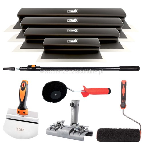 Zestaw noży do gładzi Tytanx [80,60,40,25cm] zestaw szpachli do gładzi, noże do gładzi