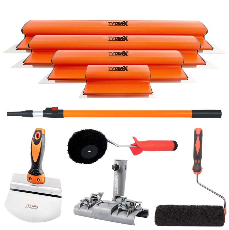 Zestaw noży do gładzi 100,80,60,25cm Tytanx, szpachle do gładzi