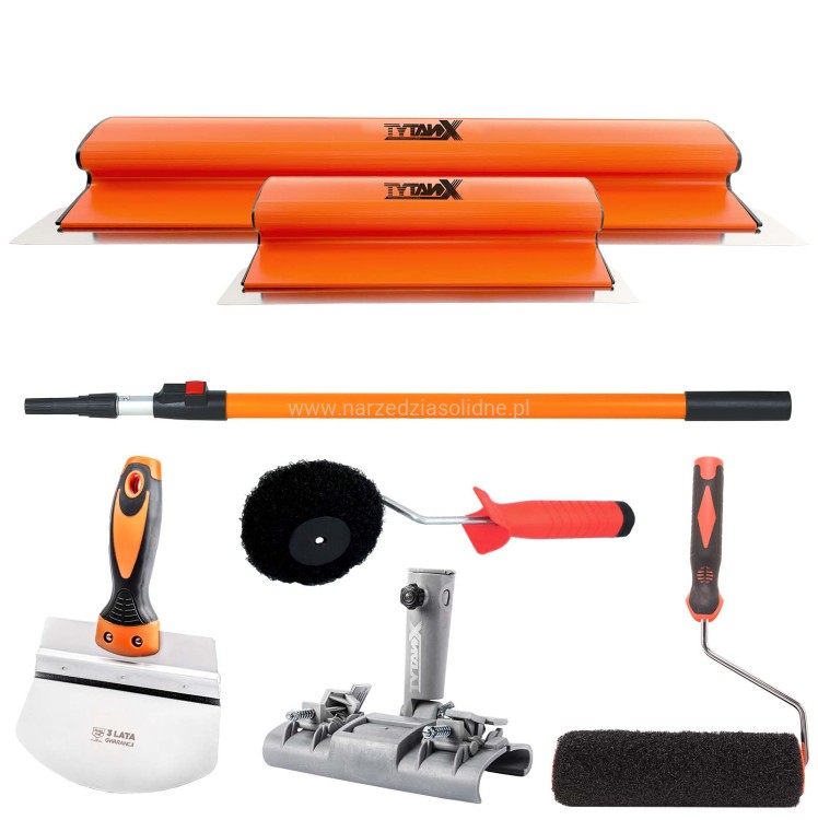 Nóż do gładzi 60,40 cm TytanX, zestaw szpachli noży do gładzi, kos, noży do gipsu