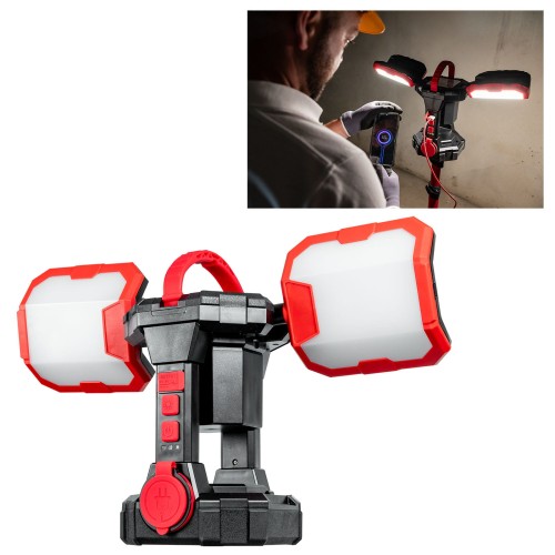 Silna lampa budowlana LED, reflektor LED akumulatorowy PRO-LD625