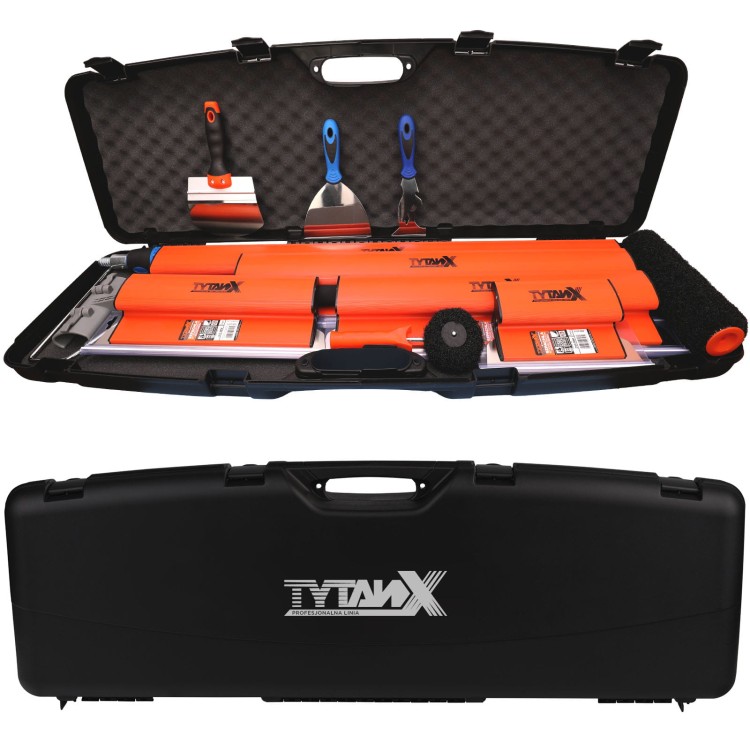 Szpachle do gładzi Tytanx TX5 Premium Edition 100,80,60,40,25 cm, zestaw szpachli do gładzi