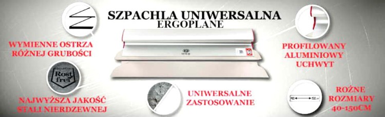 Noże do gładzi Olejnik, szpachle do gładzi 25,40,60,80cm ALU, w walizce transportowej