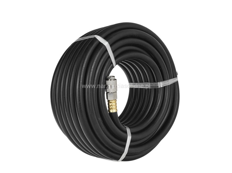 Wąż gumowy, pancerny 20m z kutymi końcówkami, profesjonalny, super elastyczny