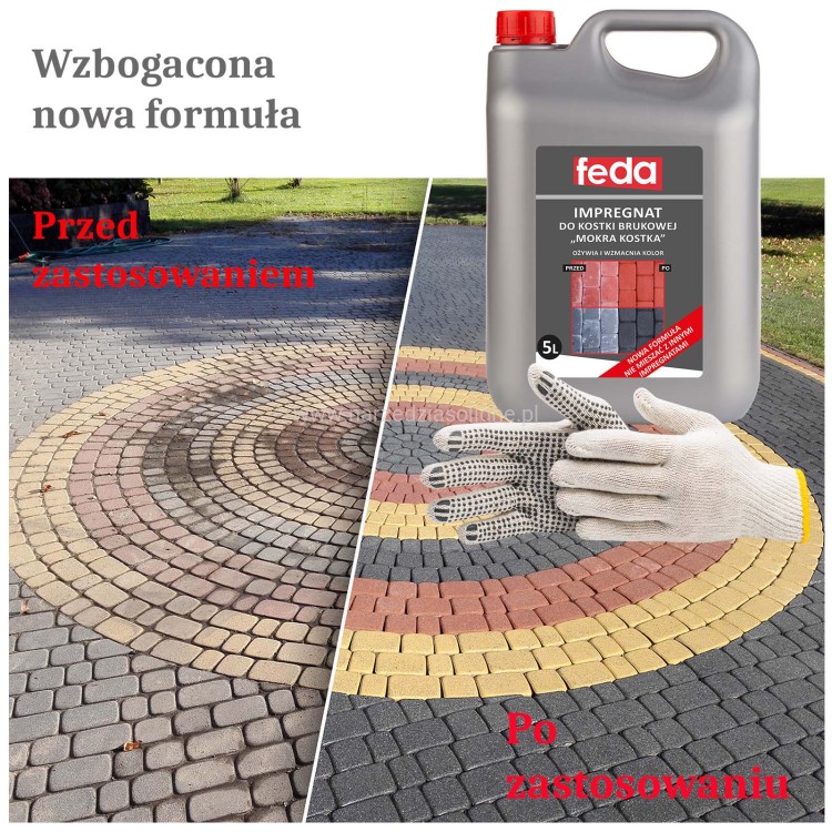 FEDA Impregnat do kostki brukowej 5L, efekt mokrej kostki, mokra kostka