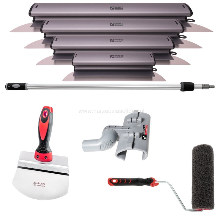 Zestaw noży do gładzi Pro ALU [25,40,60,80cm] zestaw szpachli do gładzi, noże do gładzi