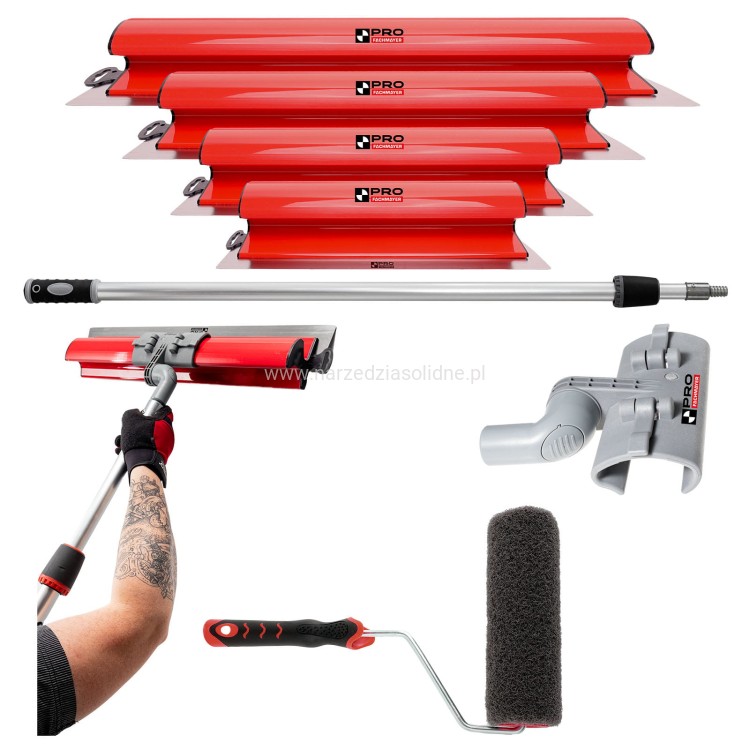 Zestaw noży do gładzi Pro PCV [25,40,60,80cm] zestaw szpachli do gładzi, noże do gładzi