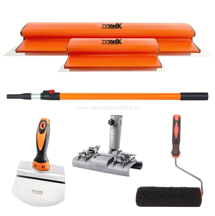 Zestaw noży do gładzi Tytanx [60,25cm] zestaw szpachli do gładzi, noże do gładzi