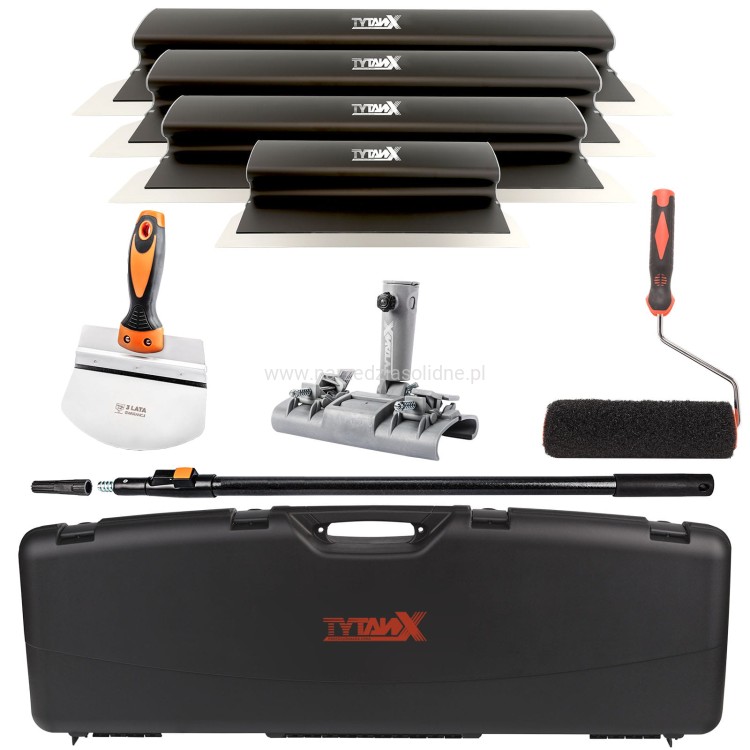 Zestaw noży do gładzi Tytanx 80,60,40,25 cm zestaw szpachli do gładzi, noże do gładzi