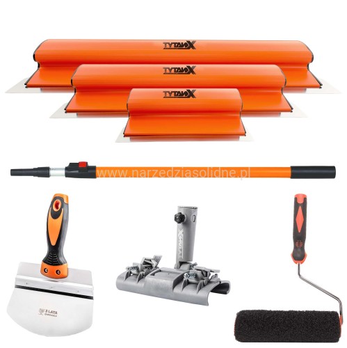 Zestaw noży do gładzi Tytanx [80,60,25cm] zestaw szpachli do gładzi, noże do gładzi