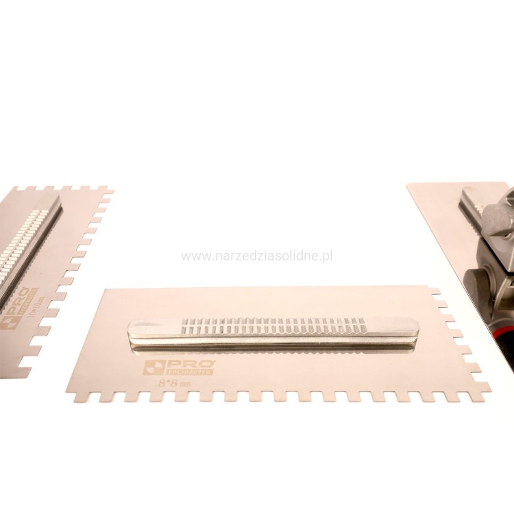 Zestaw pac glazurniczy rajberka z wymiennym uchwytem, Pro zestaw 6 pac glazurniczych, zębatych z wymiennym uchwytem, zestaw grzebieni do kleju