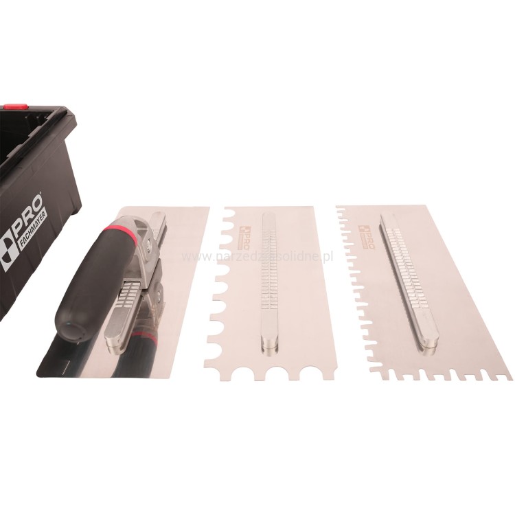 Zestaw pac glazurniczy rajberka z wymiennym uchwytem, Pro zestaw 6 pac glazurniczych, zębatych z wymiennym uchwytem, zestaw grzebieni do kleju