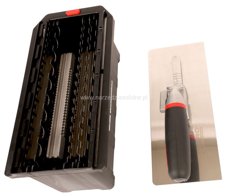 Zestaw pac glazurniczy rajberka z wymiennym uchwytem, Pro zestaw 6 pac glazurniczych, zębatych z wymiennym uchwytem, zestaw grzebieni do kleju