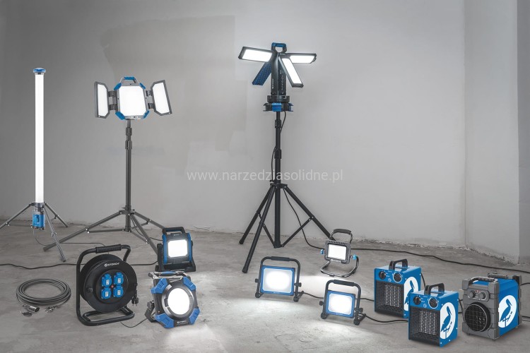Lampa budowlana LED, smugowa, profesjonalna lampa, Storch Power LED FlexLight PRO 200W + statyw 200 cm