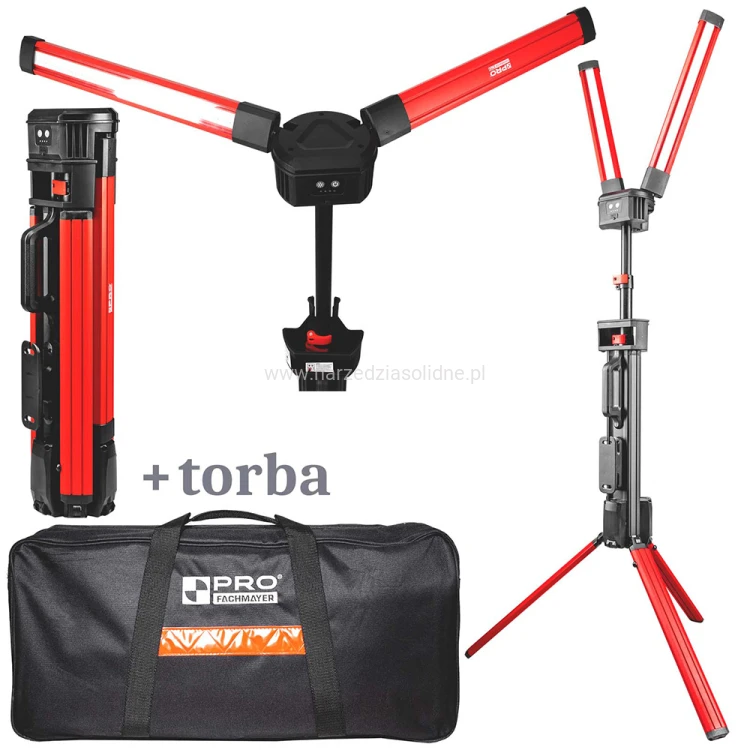 Lampa smugowa LED, do gładzi, Pro Fachmayer, mocna akumulatorowa lampa smugowa z regulacją w każdym kierunku