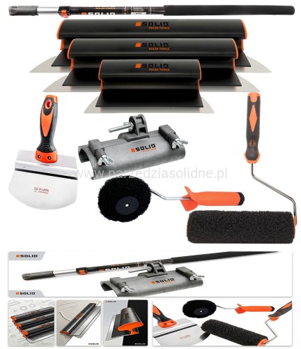 Zestaw noży do gładzi Solid 80,65,35 cm zestaw szpachli do gładzi, noże do gładzi