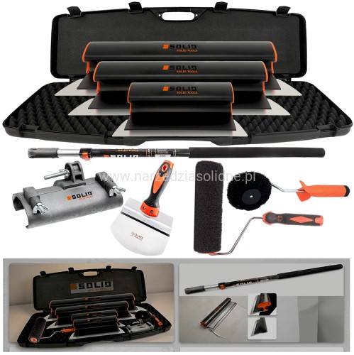 Noże do gładzi SOLID VX3 Premium Edition 80,65,25 cm, zestaw noży do gładzi w walizce transportowej