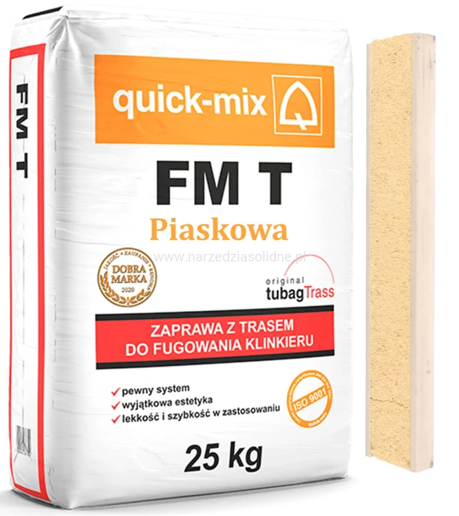 Quick-Mix FM T fuga do klinkieru z trasem 25 kg, zaprawa do fugowania z trasem piaskowa