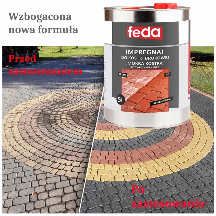 Feda Impregnat do kostki brukowej 5L, efekt mokrej kostki, mokra kostka, rozpuszczalnikowy