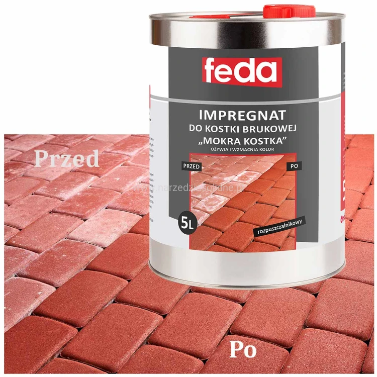 Feda Impregnat do kostki brukowej 5L, efekt mokrej kostki, mokra kostka, rozpuszczalnikowy