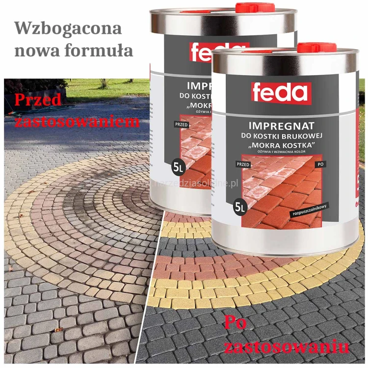 Impregnat do kostki betonowej, 10L FEDA, efekt mokrej kostki, mokra kostka