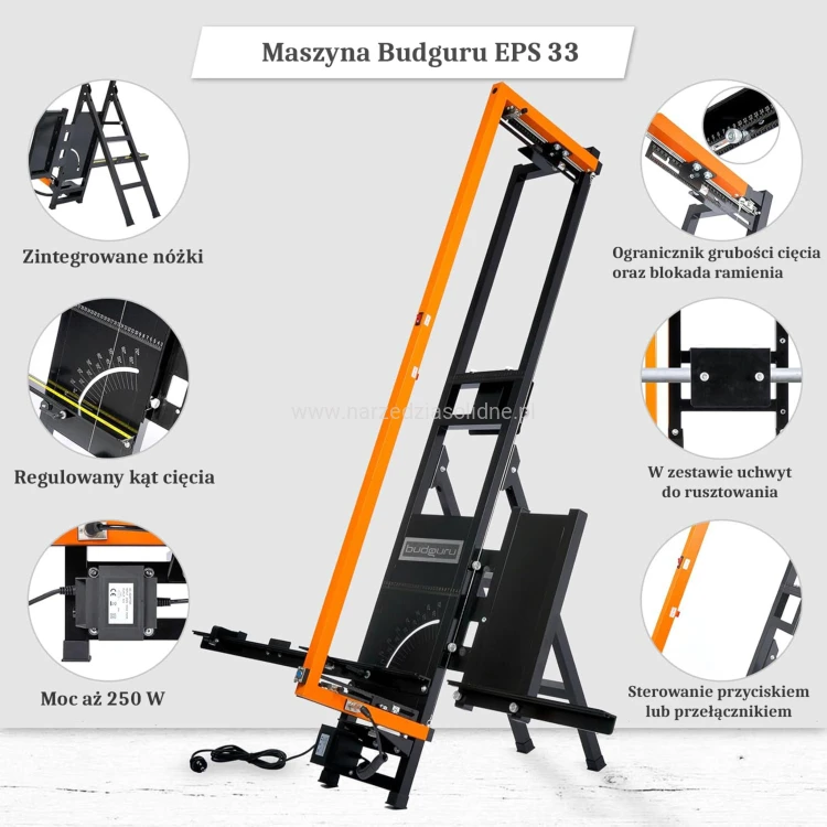 Maszyna do cięcia styropianu i styroduru XPS - Budguru EPS 33, urządzenie do cięcia styropianu