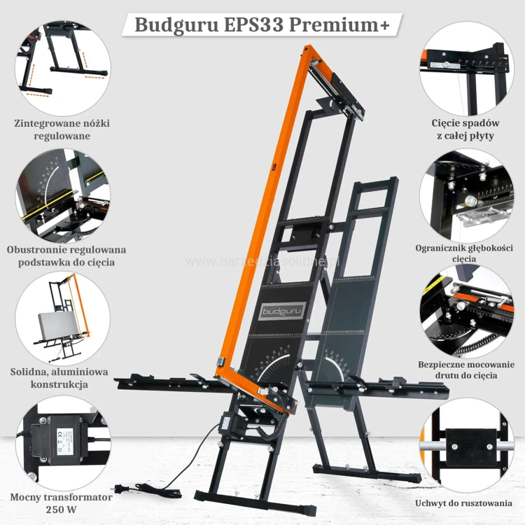 Maszyna do cięcia styropianu i styroduru XPS - Budguru EPS 33 Premium+, urządzenie do cięcia styropianu
