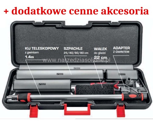 Szpachle do gładzi PRO 25,40,60,80 cm, Zestaw noży do gładzi z aluminiowy profilem, wysoka jakość