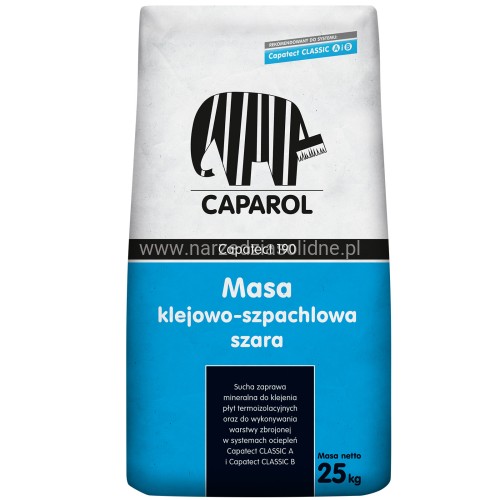 Caparol Capatect 190 szary 25kg, klej do siatki, styropianu, wełny mineralnej