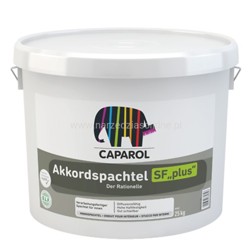 Caparol Akkordspachtel SF plus 25kg, gotowa masa szpachlowa do wnętrz, twarda