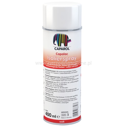 Caparol Capalac Isolierspray 400ml, szybkoschnący podkład odcinający plamy, do stosowania na zewnątrz i wewnątrz