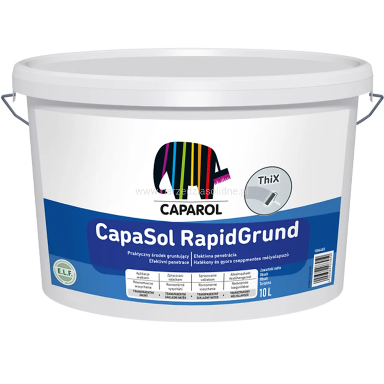 Caparol CapaSol RapidGrund 10L - niekapiący grunt penetrujący, zoptymalizowany do aplikacji wałkiem