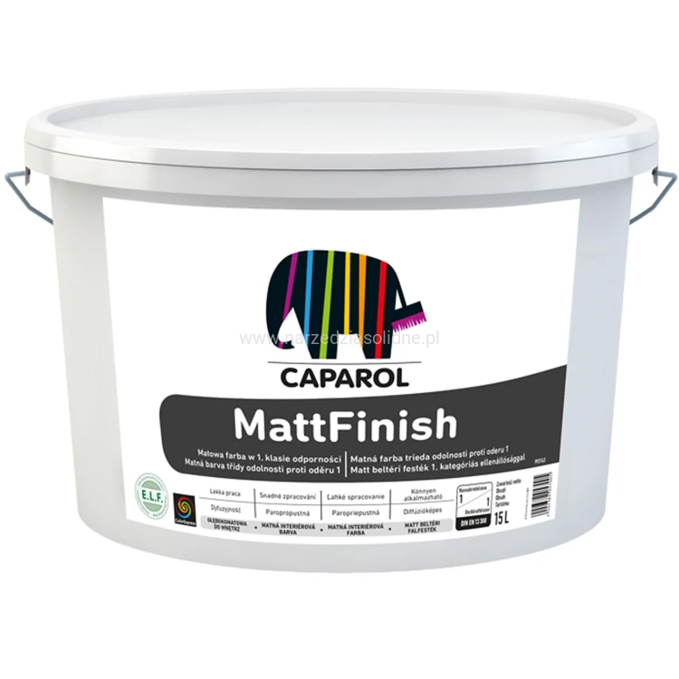 Caparol MattFinish 15L - farba matowa o najwyższej klasie odporności na ścieranie, do wnętrz