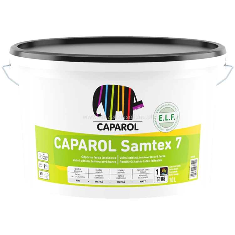 Caparol Samtex 7 10L - farba lateksowa, satyonowo-matowa farba wewnętrzna