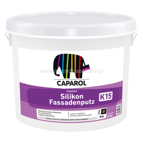 Caparol tynk silikonowy, baranek 1.5mm, 25 kg, biały, +barwienie na dowolny kolor za dopłatą, Caparol Silikon Fassadenputz, tynk silikonowy Caparol