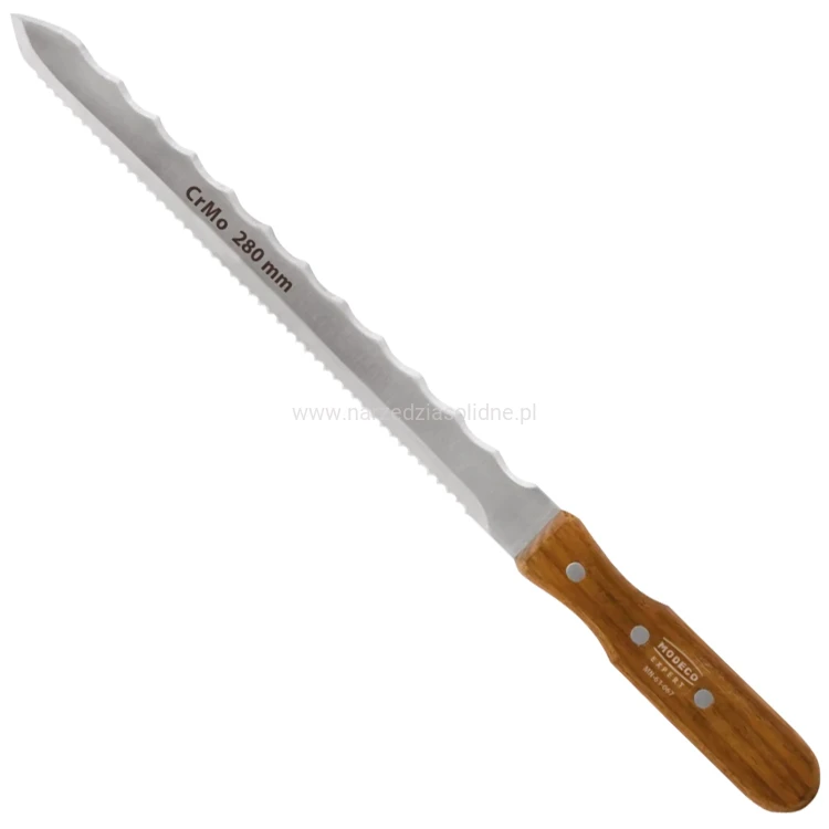Nóż do cięcia wełny mineralnej, styropianu - Modeco długość 28 cm, obustronne ostrze