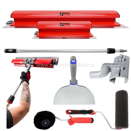 PRO nóż do gładzi 25+60cm, zestaw do gładzi, zestaw do nakładania gładzi wałkiem