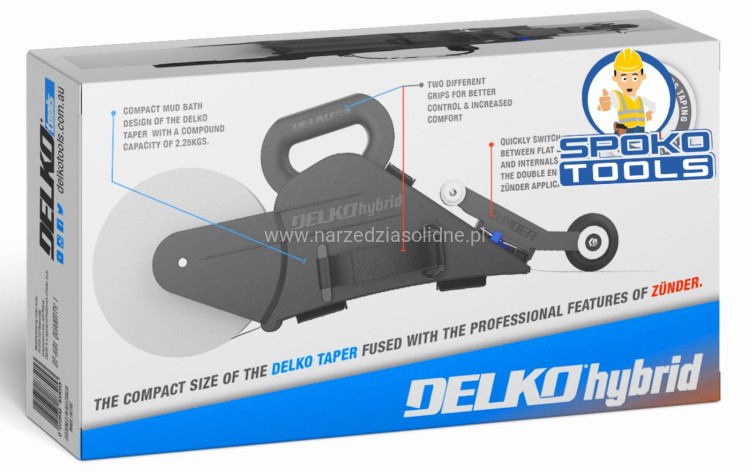 Spoiner do płyt gk, urządzenie Delko Hybrid do łączenia taśm z masą szpachlową - zestaw