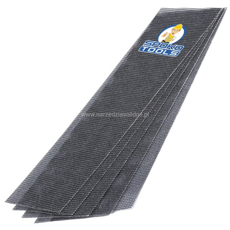 Siatka ścierna P80 prostokątna do gładzi gipsu 5 szt. SET-866