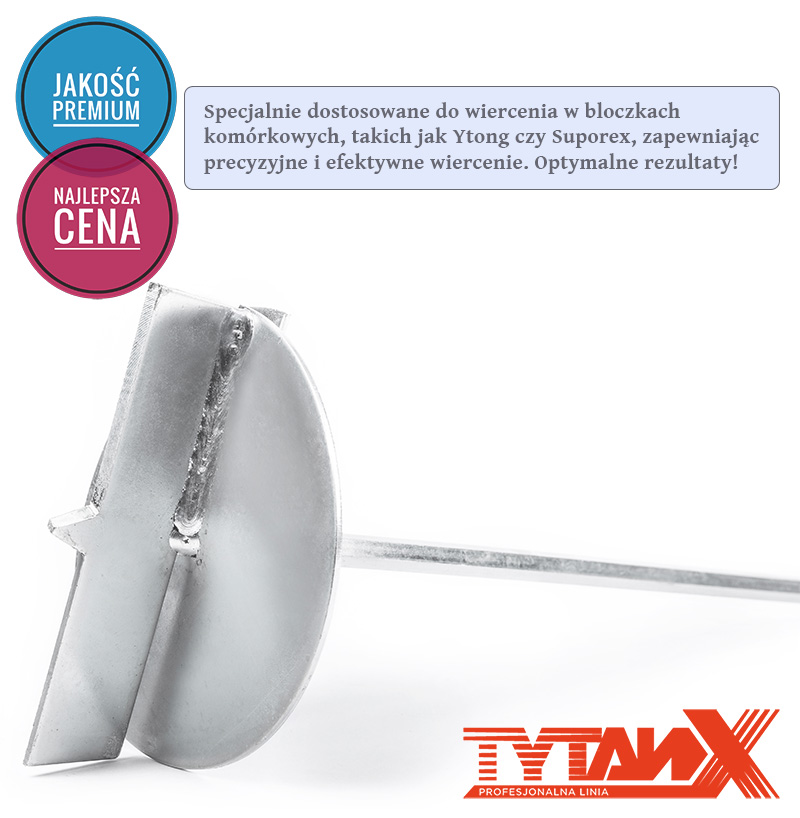Wiertła do betonu komórkowego, do bloczków komórkowych, Ytonga, do suporexu 80 i 120mm