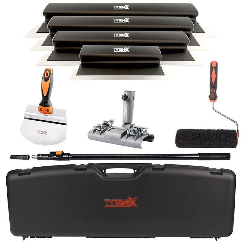 Zestaw noży do gładzi Tytanx 80,60,40,25 cm zestaw szpachli do gładzi, noże do gładzi