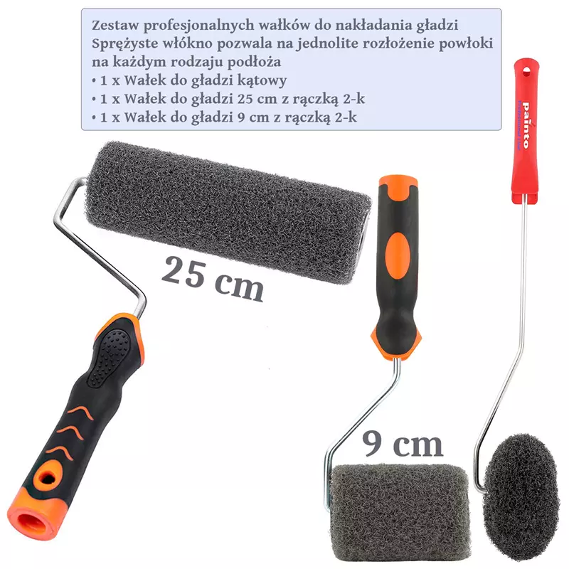 Wałek do gładzi kątowy, narożny + wałek do gładzi 9 i 25cm