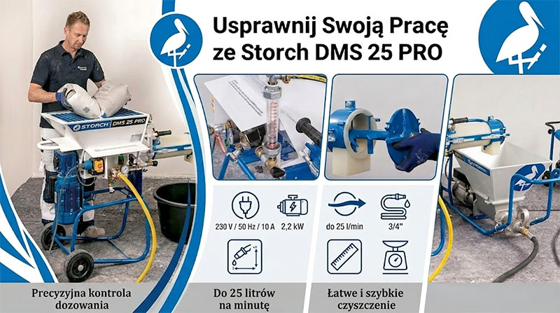 Mieszarka przepływowa Storch DMS 25 PRO - profesjonalny mieszalnik do zapraw