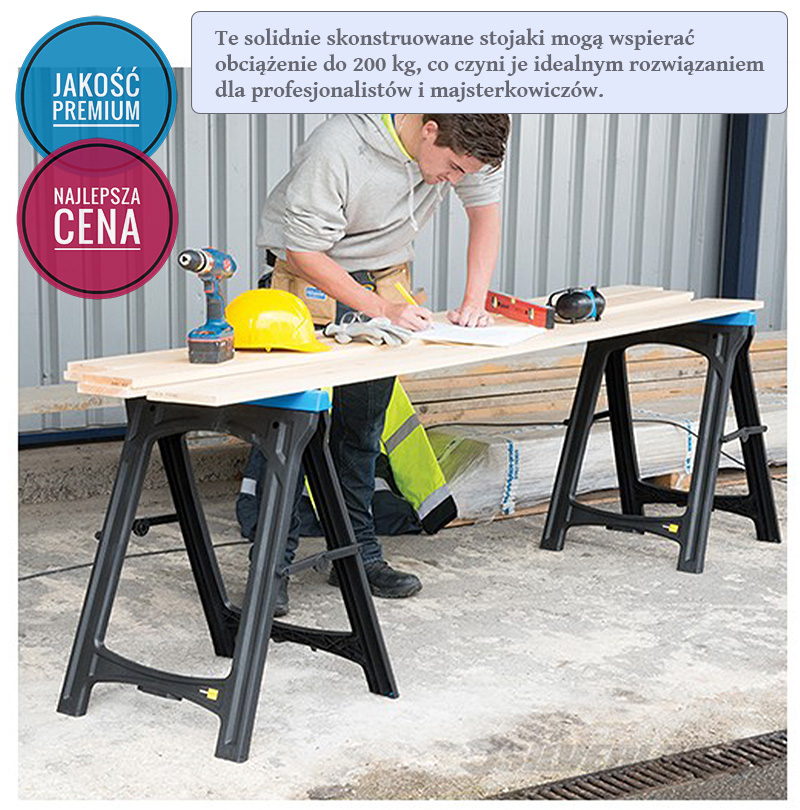 Kozioł, stojak, kobyłka do 200 kg - zestaw 2 szt. wysoka jakość, solidna konstrukcja