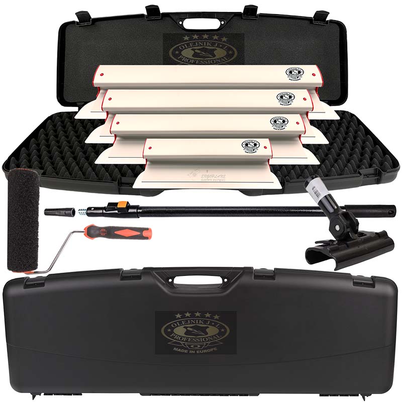 Noże do gładzi Olejnik, szpachle do gładzi 25,40,60,80cm ALU, w walizce transportowej