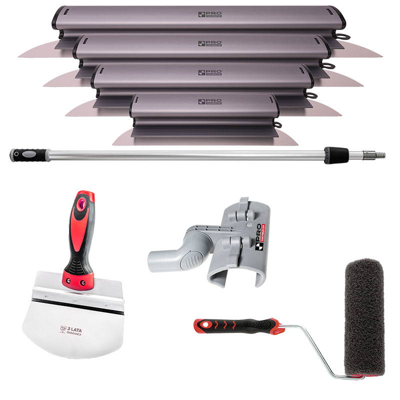 Zestaw noży do gładzi Pro ALU [25,40,60,80cm] zestaw szpachli do gładzi, noże do gładzi