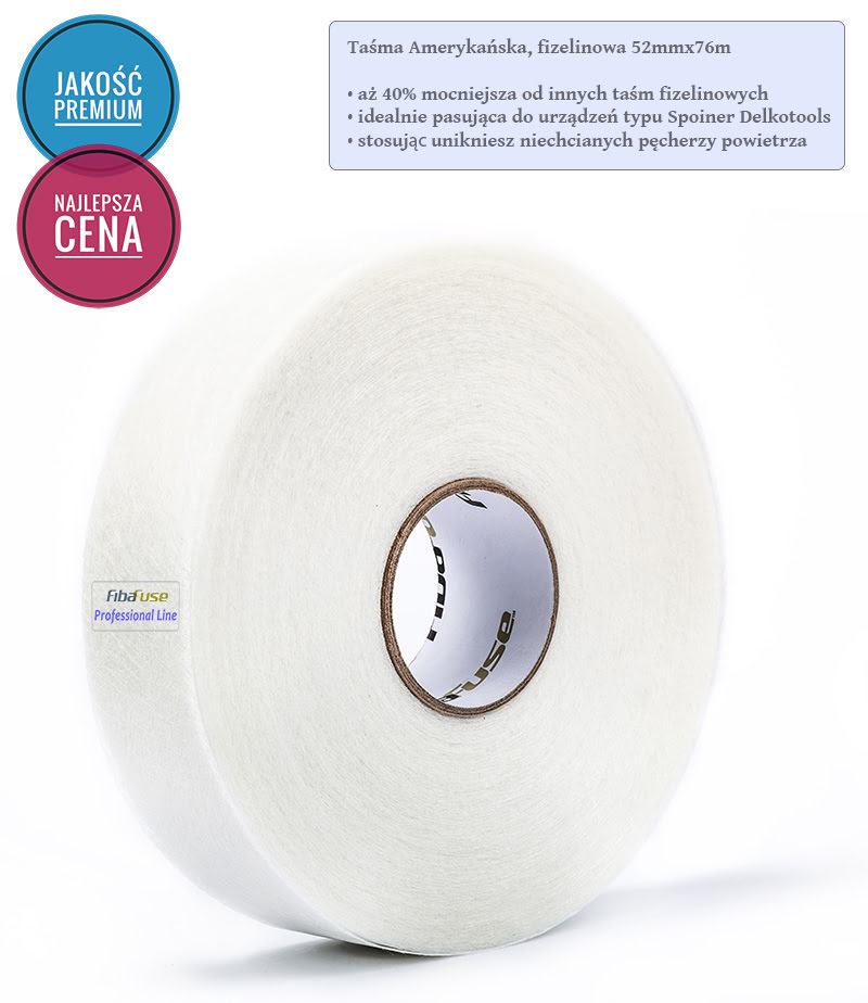 FibaFuse taśma amerykańska flizelina do gk 52mmx76m taśma z włókna szklanego