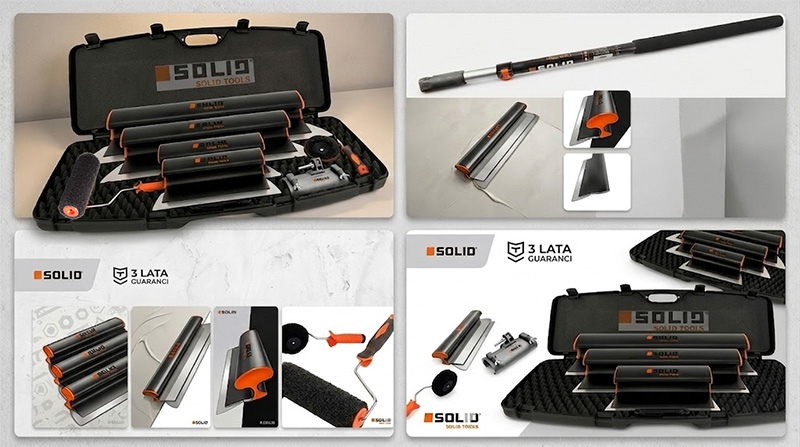 Zestaw noży do gładzi SOLID [80,45,25cm] zestaw szpachli do gładzi, noże do gładzi SOLID