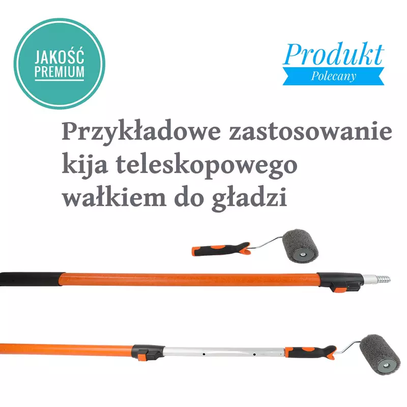 Kij teleskopowy 140-240cm, teleskop malarski, profesjonalny, aluminium + włókno szklane, przedłużka sztyca